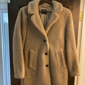 Abercrombie & Fitch Sherpa Long Camel Jacket